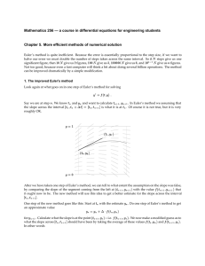 Mathematics 256 — a course in differential equations for engineering... Chapter 5. More efficient methods of numerical solution