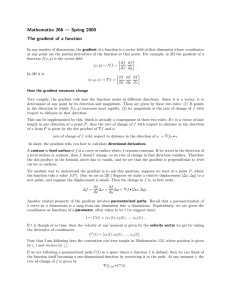 Mathematics 266 — Spring 2000 The gradient of a function