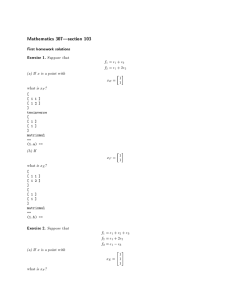 Mathematics 307|section 103 First homework solutions Exercise 1. Suppose that