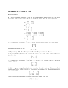 Mathematics 307|October 23, 1995 Mid-term solutions 1.
