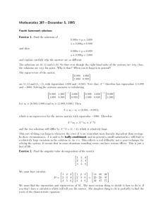 Mathematics 307|December 5, 1995 Fourth homework solutions Exercise 1.
