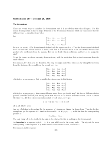 Mathematics 307|October 25, 1995 The determinant