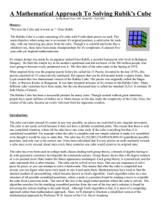 A Mathematical Approach To Solving Rubik's Cube