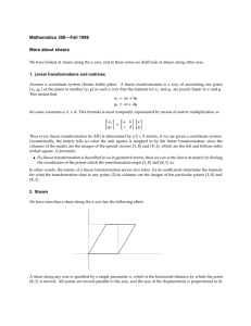 Mathematics 308—Fall 1996 More about shears 1. Linear transformations and matrices