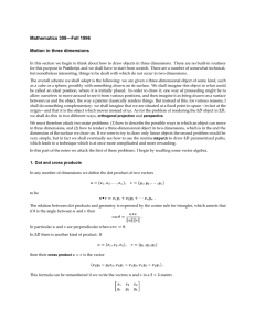 Mathematics 308—Fall 1996 Motion in three dimensions
