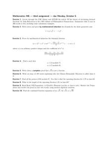 Mathematics 446 — third assignment — due Monday, October 6