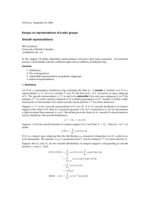 Essays on representations of p-adic groups Smooth representations