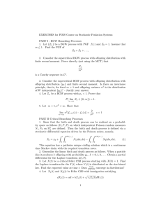 EXERCISES for PIMS Course on Stochastic Poulation Systems