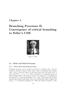 Branching Processes II: Convergence of critical branching to Feller’s CSB Chapter 4