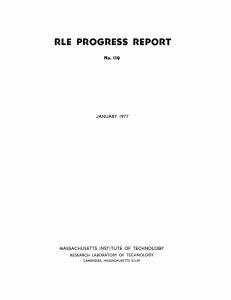 RLE  PROGRESS  REPORT No. JANUARY  1977