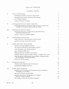 TABLE  OF  CONTENTS GENERAL  PHYSICS 1 Molecule  Microscopy