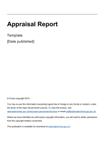 Appraisal Report Template [Date published]