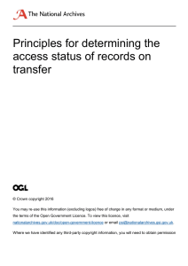 Principles for determining the access status of records on transfer