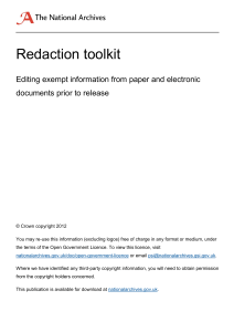Redaction toolkit  Editing exempt information from paper and electronic