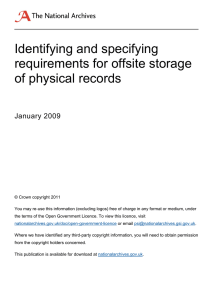 Identifying and specifying requirements for offsite storage of physical records