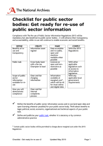 Checklist for public sector bodies: Get ready for re-use of