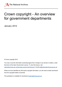 Crown copyright - An overview for government departments January 2012