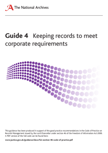 Guide 4 Keeping records to meet corporate requirements