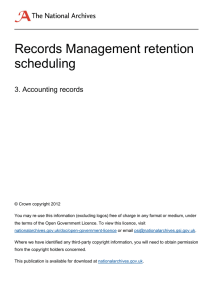 Records Management retention scheduling  3. Accounting records
