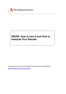 DROID: How to Use It and How to Interpret Your Results