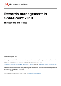 Records management in SharePoint 2010  Implications and issues