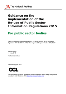 Guidance on the implementation of the Re-use of Public Sector Information Regulations 2015