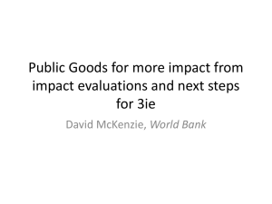 Public Goods for more impact from impact evaluations and next steps