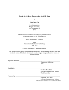 Control of Gene Expression by Cell Size