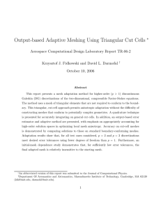 Output-based Adaptive Meshing Using Triangular Cut Cells