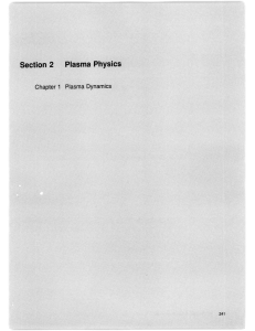 P'lasma Section  2 Physics lasma  Dynamics
