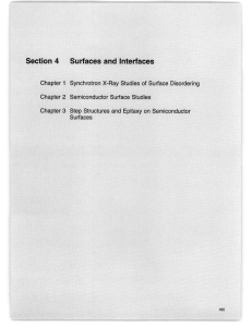 Surfaces  and Interfaces Section  4 1 Chapter  2
