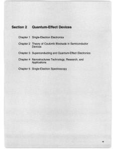 Quantum-Effect Section  2 Single-Electron  Electronics