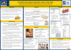 Food Safety Knowledge Among Older Adults: A Pilot Study Results Objectives