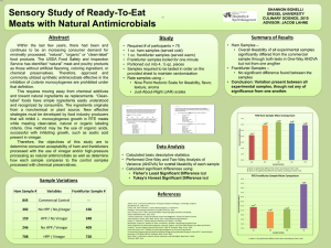 Sensory Study of Ready-To-Eat Meats with Natural Antimicrobials Summary of Results Study