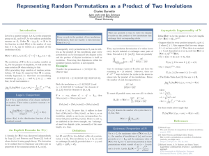 Representing Random Permutations as a Product of Two Involutions Charles Burnette