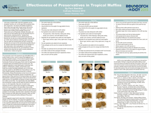 Effectiveness of Preservatives in Tropical Muffins By Perri Steinfeld Culinary Science 2015