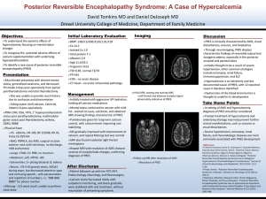 Posterior Reversible Encephalopathy Syndrome: A Case of Hypercalcemia