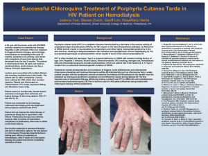 Successful Chloroquine Treatment of Porphyria Cutanea Tarda in