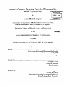 Atomistic  Computer  Simulation Analysis  of Nanocrystalline Nickel-Tungsten LIBRARIES