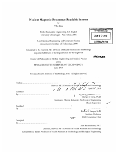 Nuclear Magnetic  Resonance  Readable  Sensors LIBRARIE