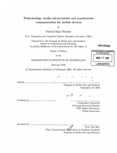 ARCHIVES Podscanning:  Audio  microcontent  and  synchronous