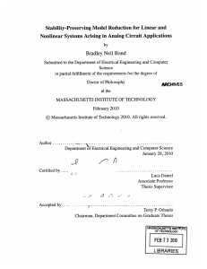 Stability-Preserving  Model  Reduction  for Linear and