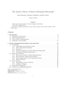 The Analytic Theory of Matrix Orthogonal Polynomials
