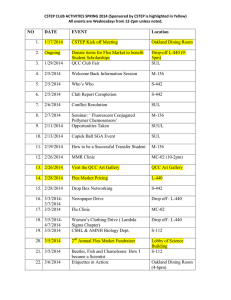 CSTEP CLUB ACTIVITIES SPRING 2014 (Sponsored by CSTEP is highlighted... All events are Wednesdays from 12-2pm unless noted.