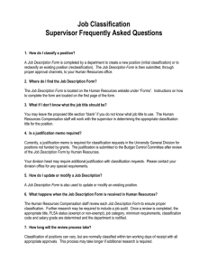 Job Classification Supervisor Frequently Asked Questions