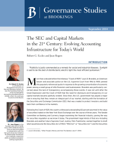 The SEC and Capital Markets in the 21 Century: Evolving Accounting