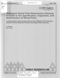 Philippine Wood Pole Maintenance Manual: Maintenance of Wood Poles