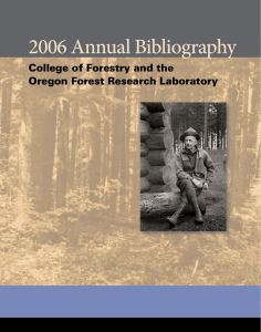 2006 Annual Bibliography College of Forestry and the Oregon Forest Research Laboratory