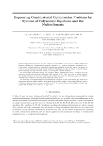 Expressing Combinatorial Optimization Problems by Systems of Polynomial Equations and the Nullstellensatz