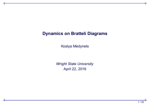 Dynamics on Bratteli Diagrams Kostya Medynets April 22, 2016 Wright State University